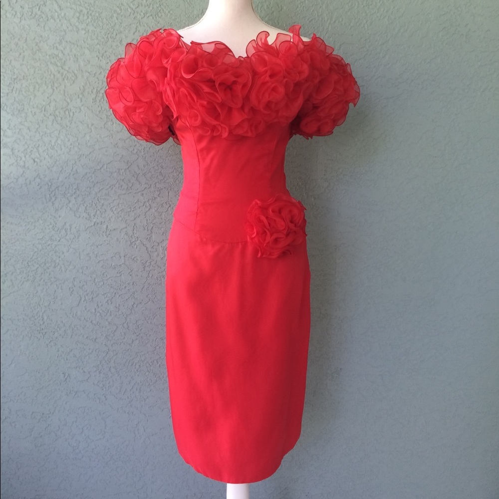 Vintage Red Designer Dress ONE of a kind ATLANTA - Picture 3 of 8